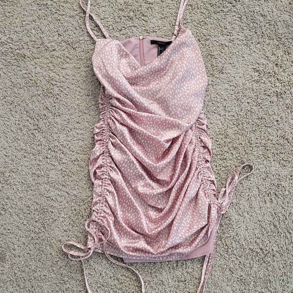 Forever 21 Pink Ruched Mini Dress